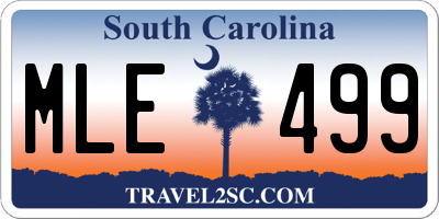 SC license plate MLE499