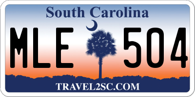 SC license plate MLE504