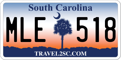 SC license plate MLE518