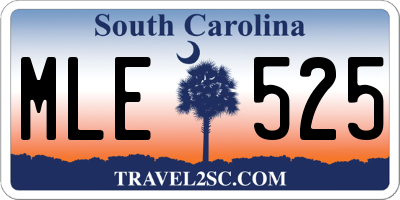 SC license plate MLE525