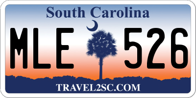 SC license plate MLE526