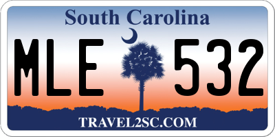 SC license plate MLE532