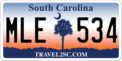 SC license plate MLE534