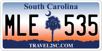 SC license plate MLE535