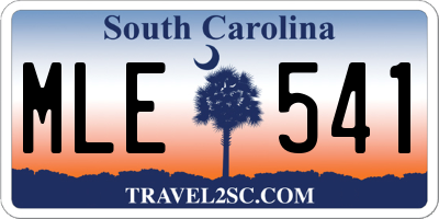 SC license plate MLE541