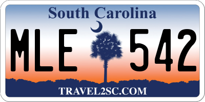 SC license plate MLE542