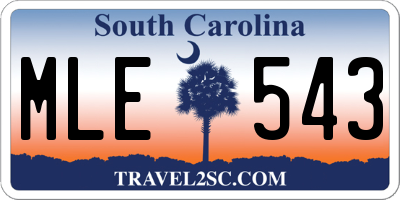 SC license plate MLE543