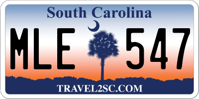 SC license plate MLE547