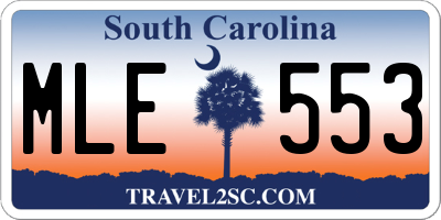 SC license plate MLE553