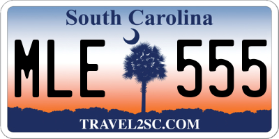 SC license plate MLE555