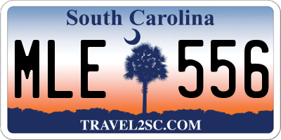 SC license plate MLE556