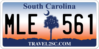 SC license plate MLE561