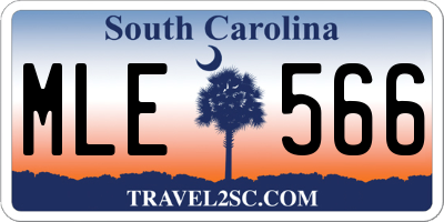SC license plate MLE566