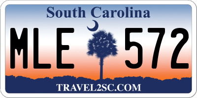SC license plate MLE572