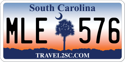 SC license plate MLE576