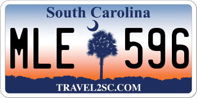 SC license plate MLE596