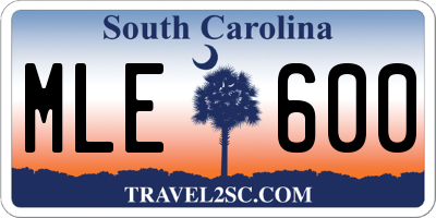 SC license plate MLE600