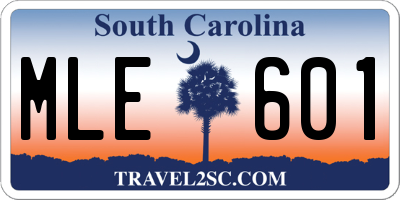 SC license plate MLE601