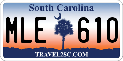 SC license plate MLE610