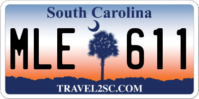 SC license plate MLE611