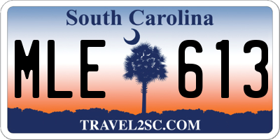 SC license plate MLE613