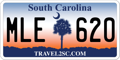 SC license plate MLE620