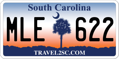 SC license plate MLE622