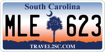 SC license plate MLE623