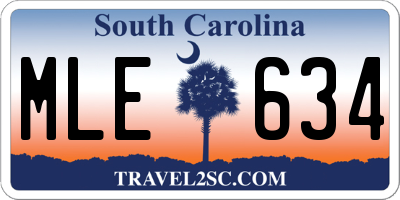 SC license plate MLE634
