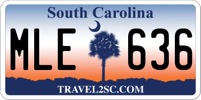 SC license plate MLE636