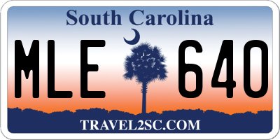 SC license plate MLE640