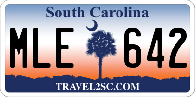 SC license plate MLE642