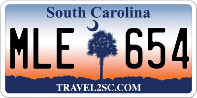 SC license plate MLE654