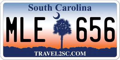 SC license plate MLE656