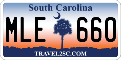 SC license plate MLE660