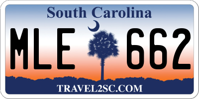SC license plate MLE662