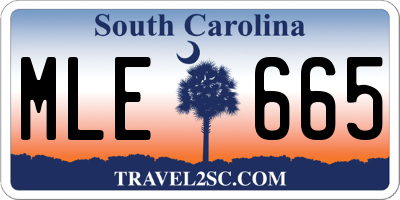 SC license plate MLE665