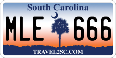SC license plate MLE666