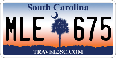 SC license plate MLE675