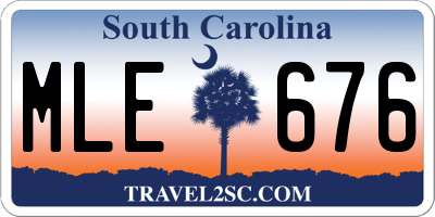 SC license plate MLE676
