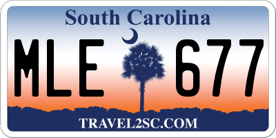 SC license plate MLE677