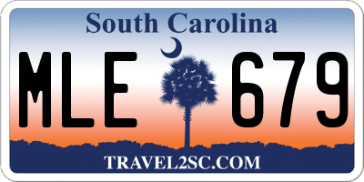 SC license plate MLE679