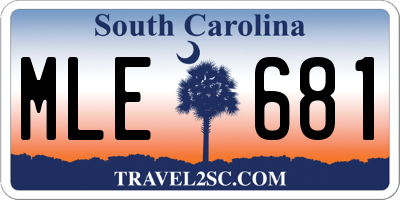 SC license plate MLE681