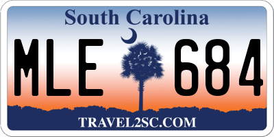 SC license plate MLE684
