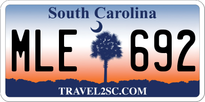 SC license plate MLE692