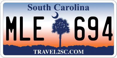 SC license plate MLE694