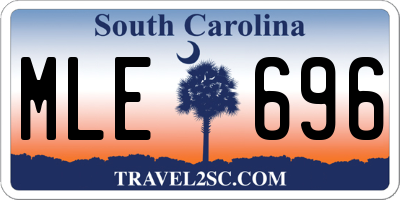 SC license plate MLE696