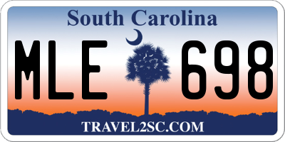 SC license plate MLE698