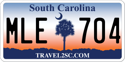 SC license plate MLE704
