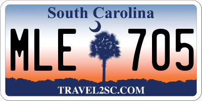 SC license plate MLE705
